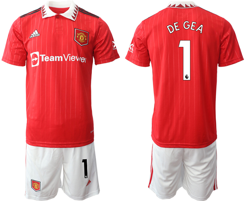 Men 2022-2023 Club Manchester United home Red #1 Adidas Soccer Jersey